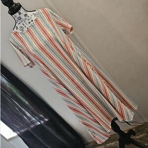 LuLaRoe Jessie Women's Small Striped Short Sleeve Scoop Neck Dress With Pockets